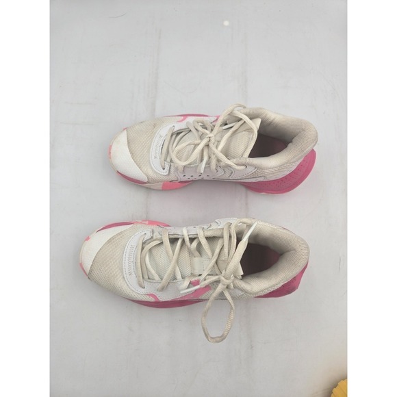 Under Armour Girls Boys 3.5Y Gym Basketball Volleyball Tennis Shoes Pink White - Picture 2 of 16